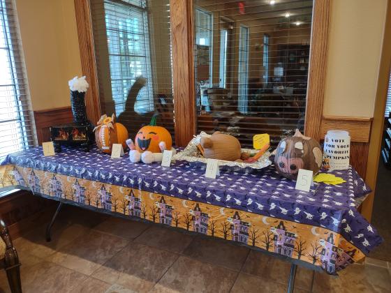 This year's contestants in the Pumpkin Decorating Contest at Commercial National Bank / Photo by Djuana Payton