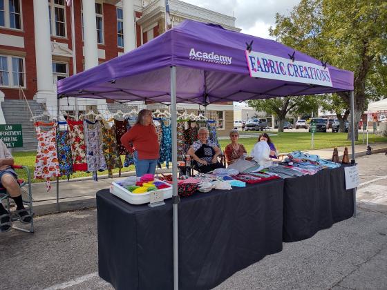 Van Gorp Fabric Creations booth at the October Pecan Capital Trade Days