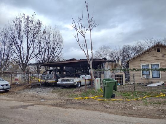 Fire scene as of Monday morning. Photo by Djuana Payton