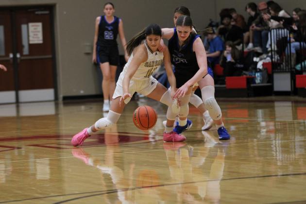 #11 Chassidy Gonzalez goes after loose ball against Friendswood
