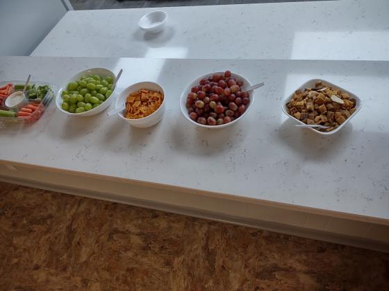 Some of the snacks waiting for us in the fellowship hall afterwards (Djuana Payton)
