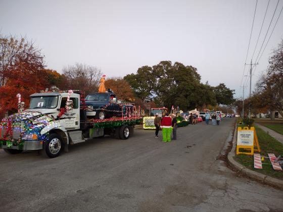 These floats are in line for the parade and waiting to be judged in the Christmas Parade float contest. (Djuana Payton)