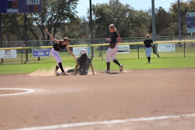 Danika Ramos makes the tag at second base