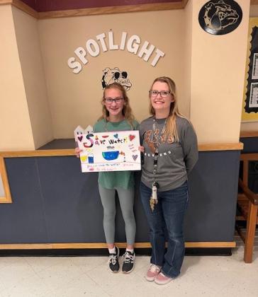 Brady Elementary 4th grader Molly Bedwell was the First Place winner and is pictured here with her teacher, Mrs. Pryor.