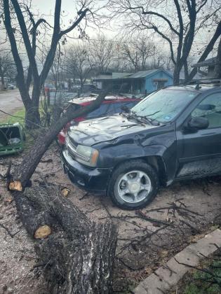 Kaylie Braja shared this photo of damage at her brother &amp; sister-in-law’s house on West Stoney in San Saba.