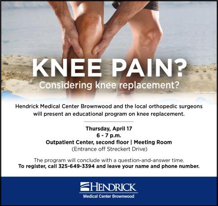 HMCB orthopedic surgeons to host educational program on knee replacement, April 17
