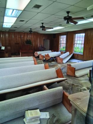 Clean up at Pecan Grove Church.