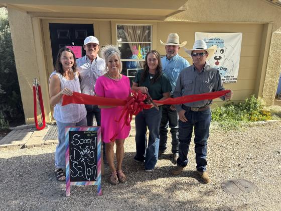 The Family:  Left to right: Madisyn Rambo, Stone Sealy, Belle Sealy, Saige Johnson, Cole Sealy, and Karson Johnson. Courtesy of San Saba COC Executive Director Paige Faught