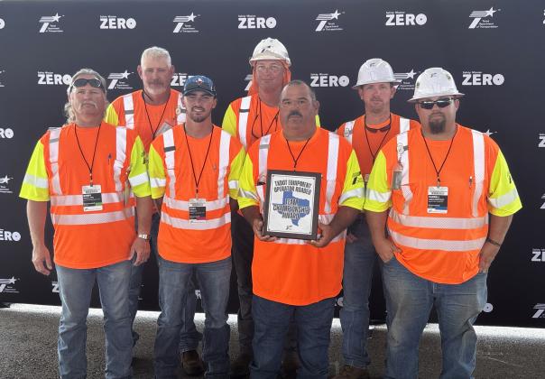Front row (left to right) – Robert Phillips, Kody Wolfe, Danny Garza and Darrell Greenwood; and back row – Charles Bailey, Mark Schwartz, and Charlee Griffin. | Courtesy of TxDOT