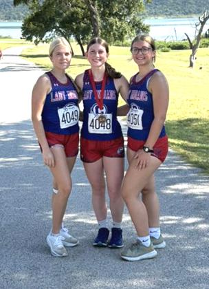 Cherokee HS Cross Country competitors: Taylor Randolph, Tilar Turman, and Hannah Sims | Courtesy of Kallie Johanson