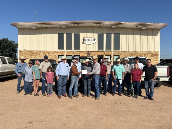 Hemphill County Ranchers presented a check for $30,000 to help the San Saba County Ranchers.