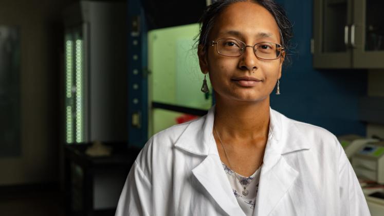 Dr. Srividhya Iyer, an assistant professor in the Texas A&amp;M College of Veterinary Medicine and Biomedical Sciences’ Department of Veterinary Physiology and Pharmacology, is leading research into why bone fractures heal poorly in people with diabetes and obesity.  Credit: Jason Nitsch ’14/College of Veterinary Medicine and Biomedical Sciences