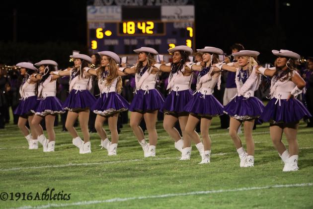 San Saba  Dilloettes preforming a Homecoming halftime tradition -  “ The Can-Can”