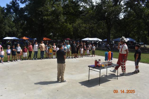 Payaso is seen here entertaining the children. Courtesy of Festival Committee
