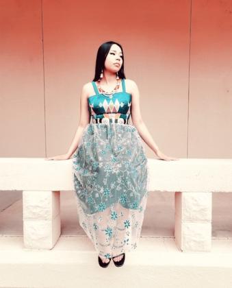 Nan Blassingame, Native American Notions, contemporary clothing inspired by powwow traditions. Courtesy of Nan Blassingame and the Texas Botanical Gardens &amp; Native American Interpretive Center, Inc