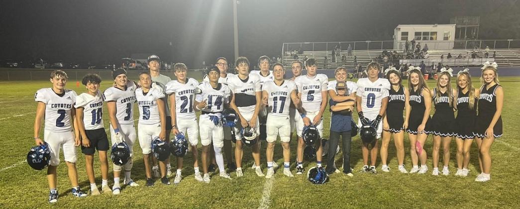 Richland Springs Coyotes traveled to College Station Friday Night and brought home a BIG WIN over Bryan St. Joseph with a final score of 83-14.