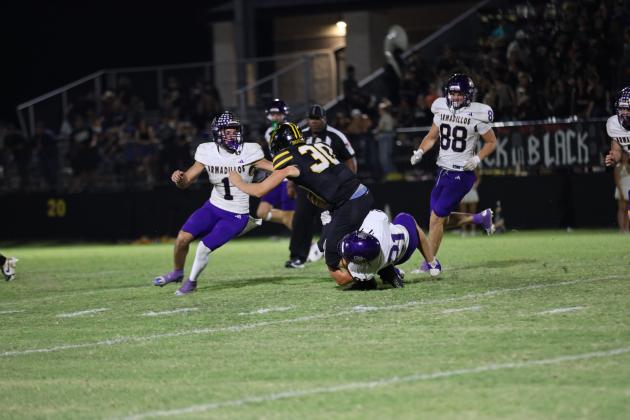 #21 Jack Stewardson in last Friday's game against Goldthwaite