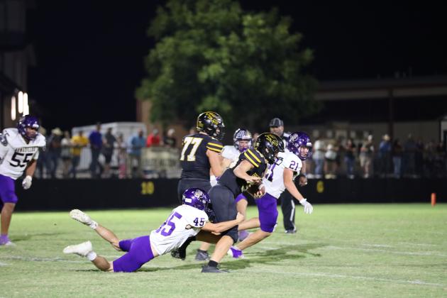 #45 Clayton Meador in last Friday's game against Goldthwaite
