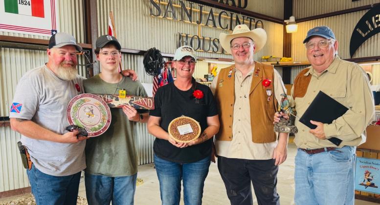 R-L Johnny Anderson - 1st Place Rifle, Michael Oliver - Commander, Honorable Mention - Cheryl Ayers, 2nd place tie - Justin Lauw and Dustin Lauw. Photo by Cheryl Lauw