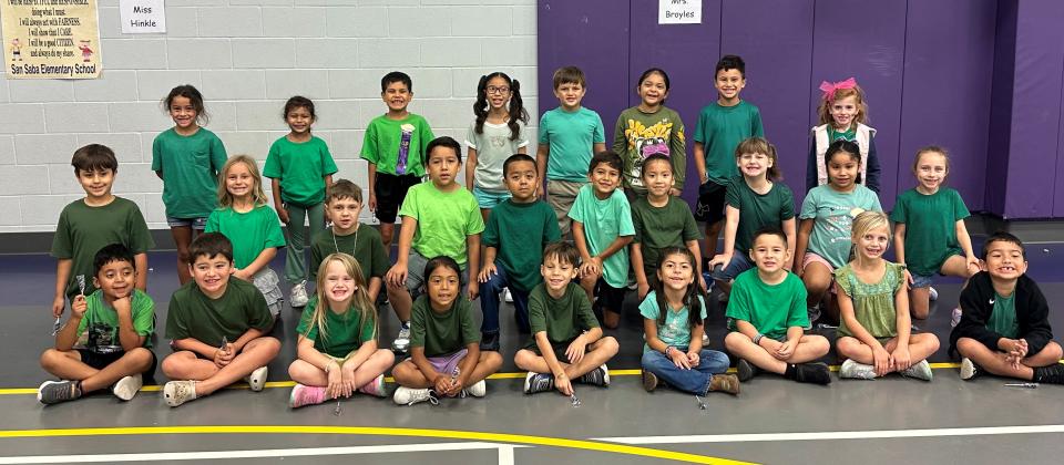 SSES First Grade students with Perfect Attendance for the 1st 9-Weeks