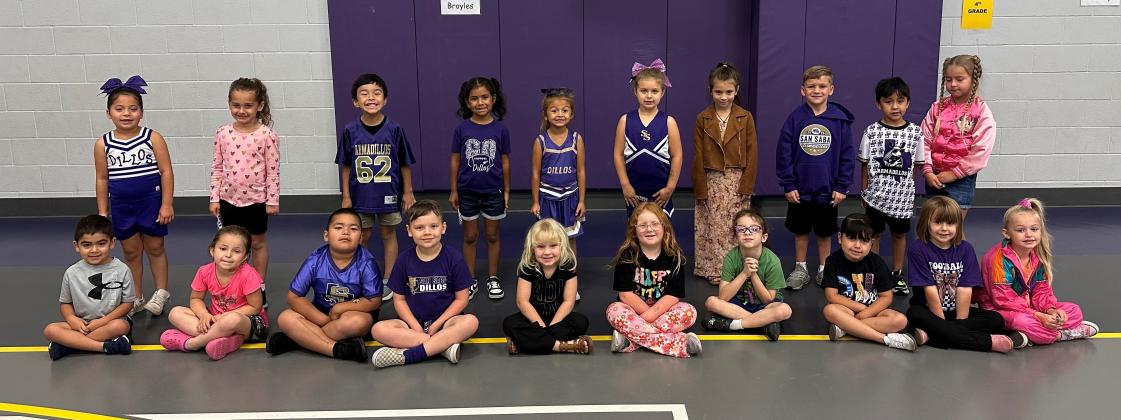 SSES Kindergarten students with Perfect Attendance for the 1st 9-Weeks