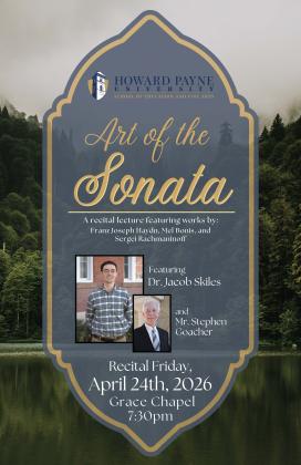Howard Payne University’s School of Education and Fine Arts will present a recital on Friday, April 24.