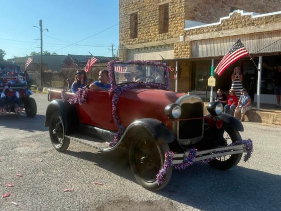 Galen Guillory managed to restore his old Ford in time to give Kendra and Lucas Oldham a ride. Courtesy of Paige Moats