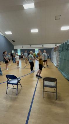 Cherokee Home kids playing Blind Nuke Em with the Westhill Church of Christ group