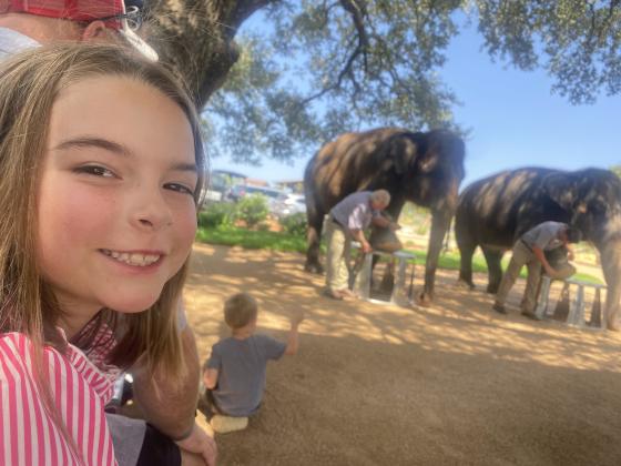Analyn learning about how the trainers care for the elephants’ feet