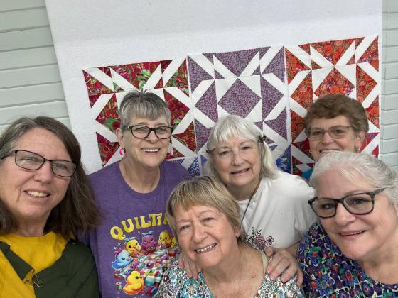 Graceful Quilters retreat at Happy Jack Retreat in Brownwood(L-R): Toni Hill, Kathy Davie, Debbie Phelan, Kay McKee; Front: Sue Ransom, Laura Garcia Photo by Toni Hill