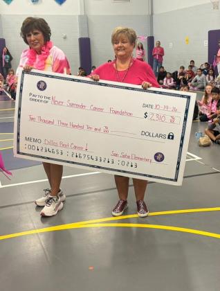 Dora and Donna were so thankful to receive the donation from SSES! They have been coming to the SSES for this yearly pep rally for the last 5 years!
