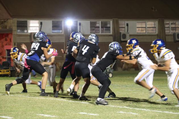 #99 Dalton Moats, #5 Brice Roesler, #4 AJ Rosales, and #14 Ian McKinnerney Courtesy of Pam Starr