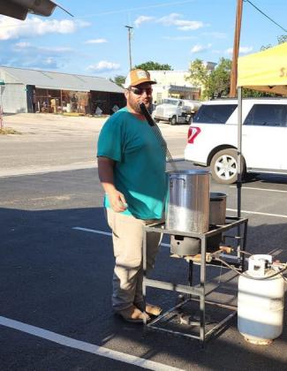 Mitch Gass frying up the fish for the Fish Fry Photo submitted by Dr. James Mercer