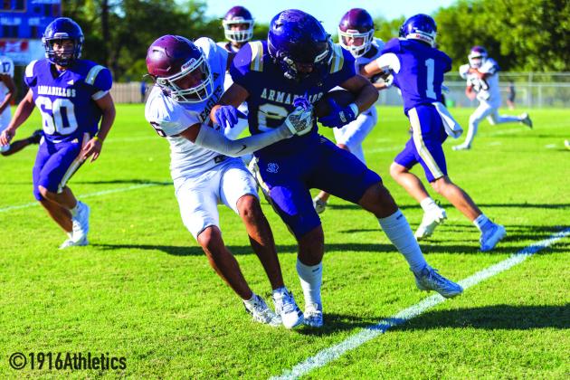 #20 Issac Correa fights for extra yards