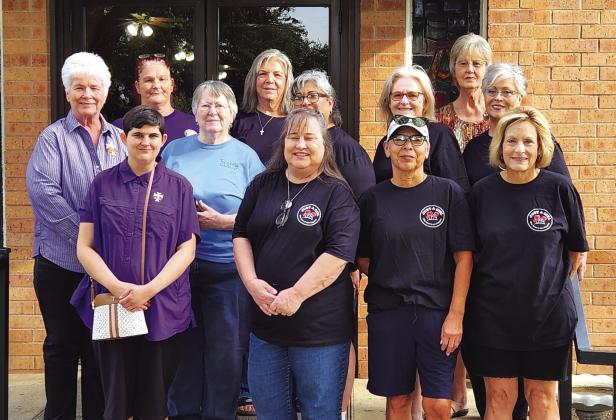 Connie Kortz front row 2nd from the left surrounded by volunteers from Brenham, Longview/ Tyler along with local volunteers: Barbara Bell, Joanne Weik, and Charlotte Spence.