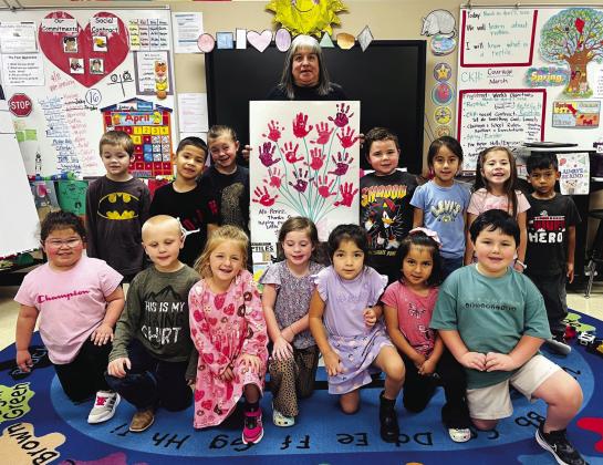 On April 8th, we celebrated our amazing teachers’ assistants, especially our dear Ms. Perez! Thank you for helping our Little Dillos grow! Mrs. Cooper's PK4 Class: Front Row Kneeling L-R: Gabby Diaz, Casin Coleman, Kenlee Cooley, Harper Pierce, Sofia Argote, Arlet Rodriguez, and Gavin Valles. Back Row Standing L-R: Alex Taylor, Jayden Carbajal Ortiz, Willow Locker, Ms. Alicia Perez, Wyatt Franklin, Romina Perez Cruz, Jacky Estrada and Dylan Nunez. Photo courtesy of Sheryl Cooper