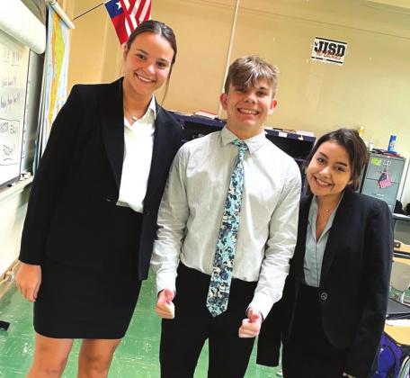 Prose Team: Courtnee Cash SILVER MEDALIST, Everett Eidson, and Julisa Vega BRONZE MEDALIST coached by Deanne Cromer.
