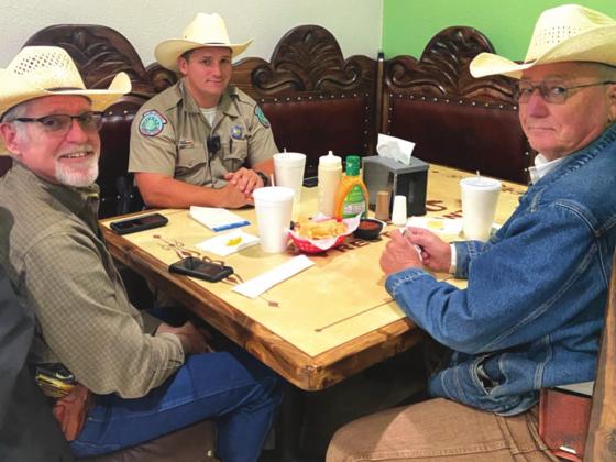 Pictured from left to right: Dwayne Shaw, Chief Deputy Sheriff; Mason Murr, Texas Game Warden, San Saba; and David Jenkins, Sheriff.