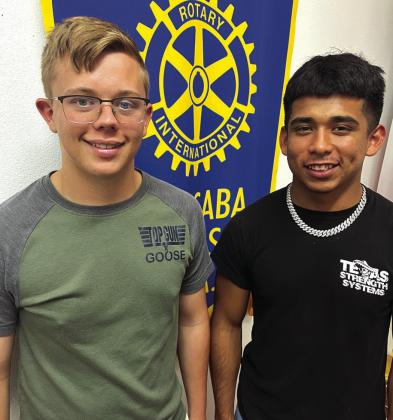 Rotary Student Guests: (l-r) Seniors John Ham, National Honor Society, and Julius Salinas, Student of the Month and National Honor Society.