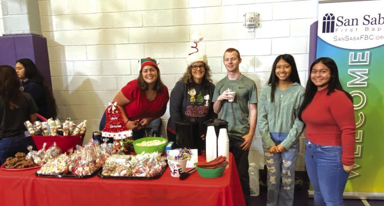 TAFE (Texas Association of Future Educators) students provided wonderful snacks and hot chocolate for the occasion! Shown in the picture: Haley Price, Connie Powell, Brendon McCall-Peel, Estefana Correa, and Valeria Umble