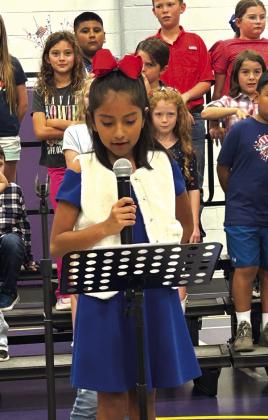 Student speaker, Abigail Davila, 3rd grade