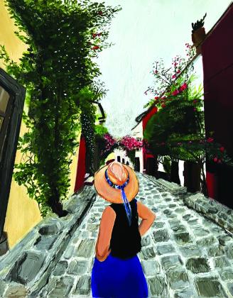 Painting of the Girl with a Hat by Sophia Cuevas Courtesy of Shara Wright