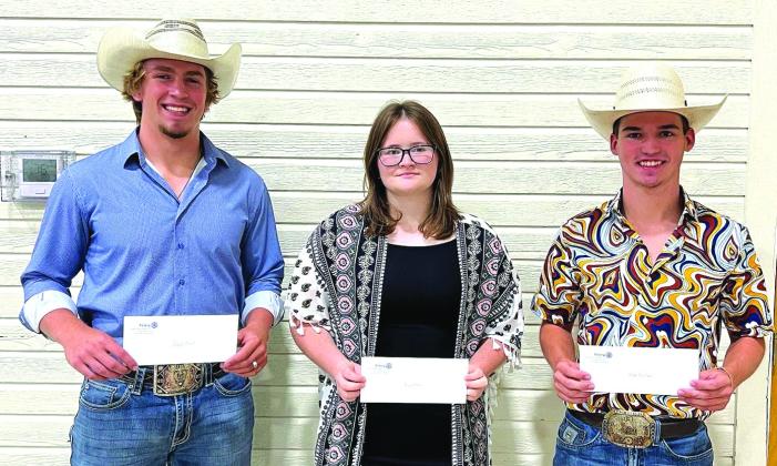 Cherokee ISD Rotary scholarship recipients Joey Bond, Kora Berrio, and Kase Bordner Photo courtesy of Tiffany Berrio