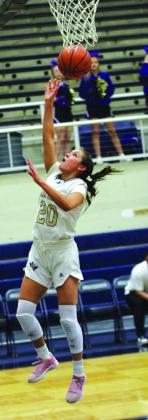 Ema lays the ball up for 2 of 13 total points in last week’s game.