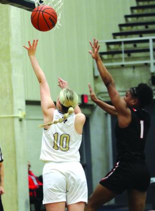 #10 Brooklyn Allison putting padding on the score board with 4 total points on the night.