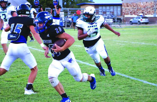 RS Football - # 20 Gage Behrens and #15 Ethan Deeds Courtesy Pam Starr