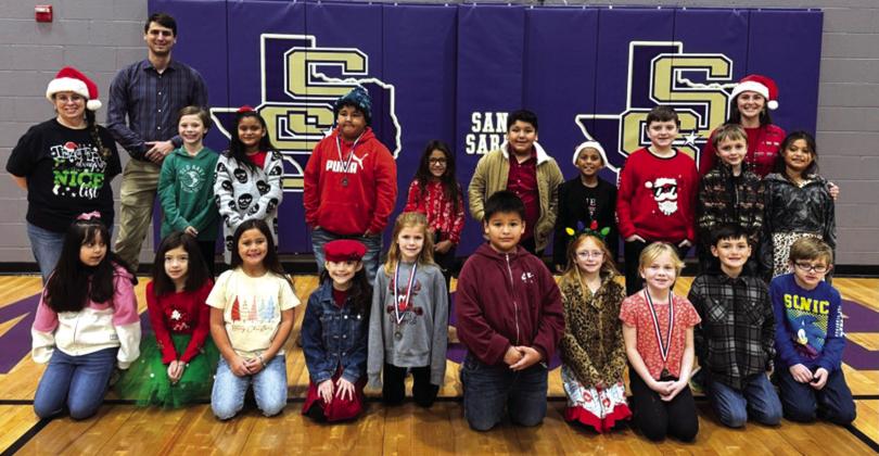 SSES Second Grade Students getting perfect attendance for the 2nd 9-weeks grading period