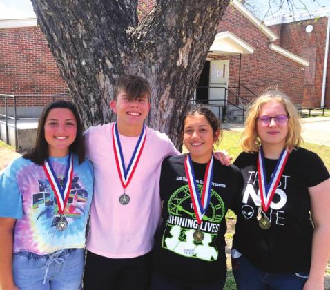 Students who earned individual recognition - Abigail Jimenez, Everett Eidson, Leia Kilman,and Kaylee Eidson