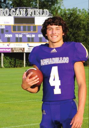 Reagan Mejia (SR) Mejia was an all-around athlete for the Armadillos during the 2021 football season. The senior averaged 40.6 yards per punt and was 22 out of 27 (81%) on extra points. Regan also hit 4 out of 7 field goals (57%) with the longest coming from 39 yards out.