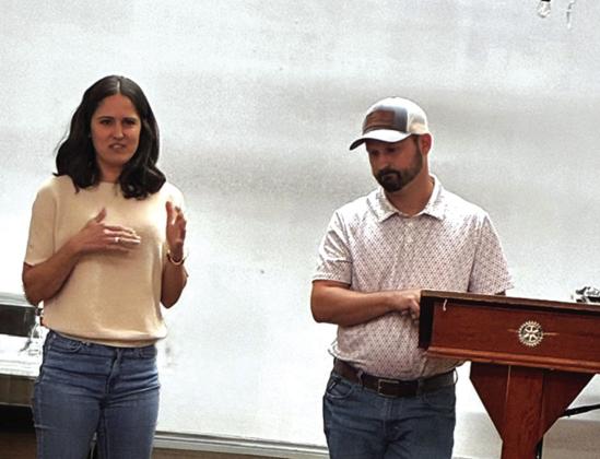 Margaret Henslee and Aaron Johnson presented an update on the San Saba Youth Sports Association.